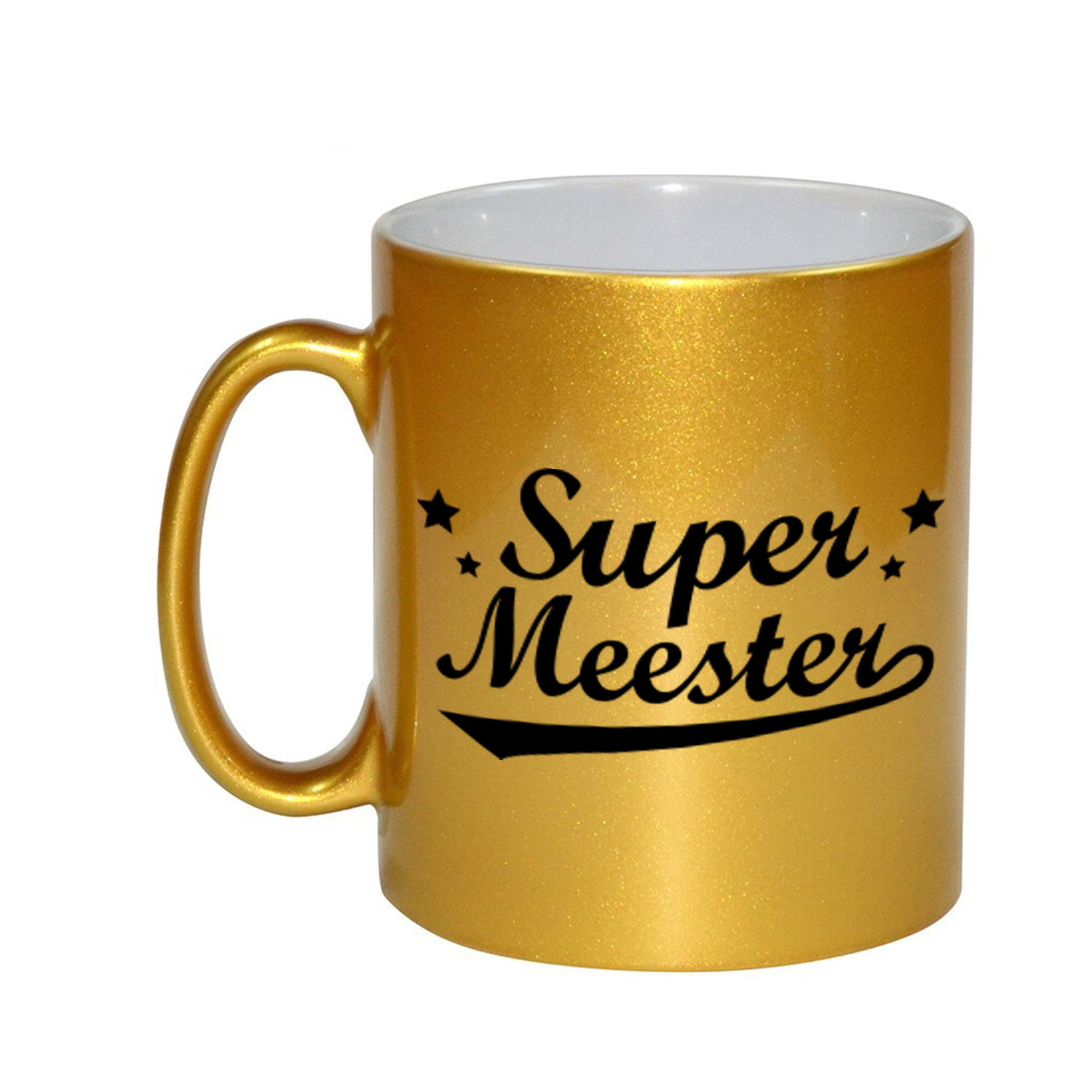 Super meester bedankt gouden mok / beker 330 ml -