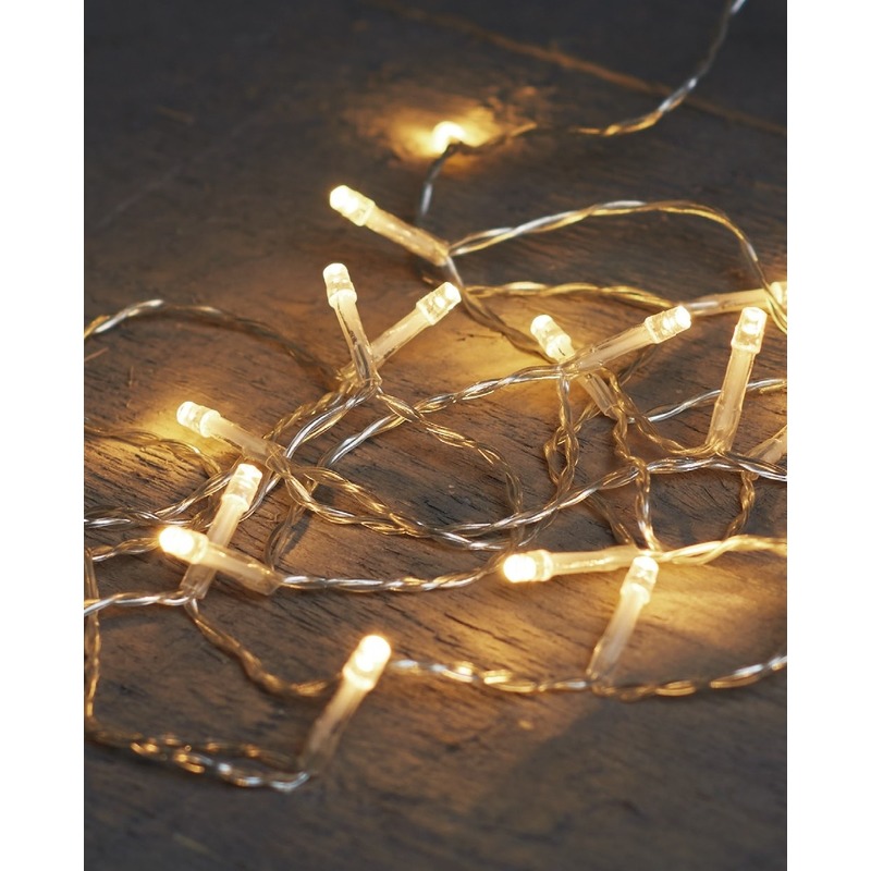 Kerstverlichting - op batterijen - warm wit - 20 LED lampjes - 200 cm -