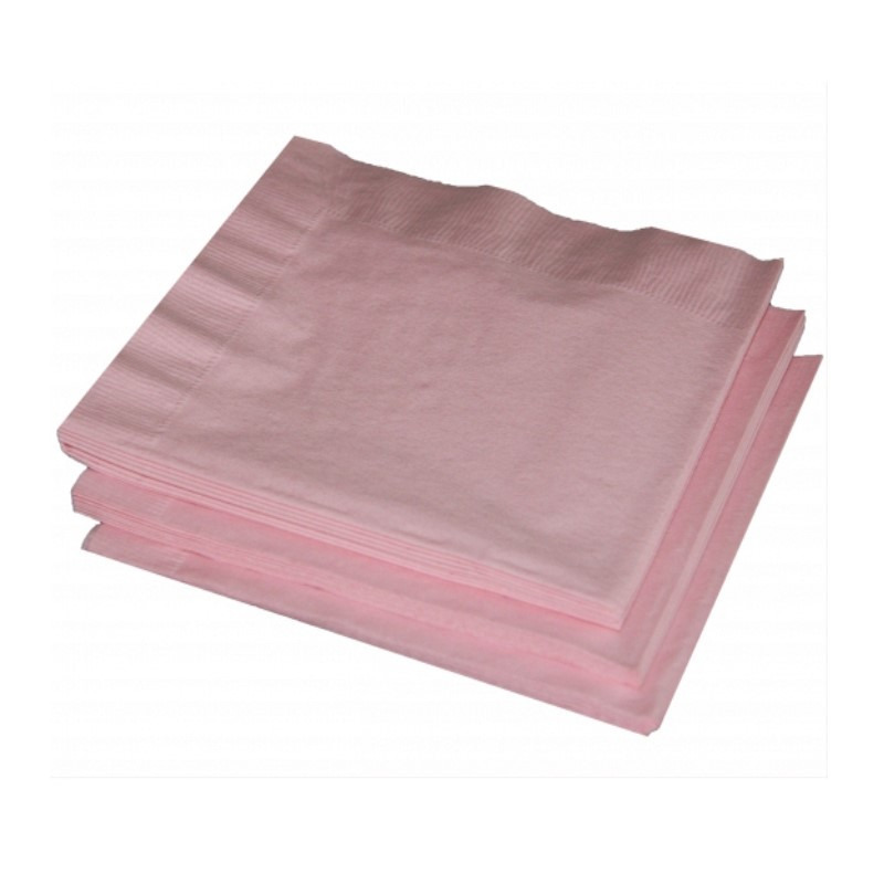 Uni kleur tafel servetten - lichtroze - 60x stuks - 33 x 33 cm - Papier -