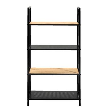 Boekenkast Debbey - zwart/naturel - 119x64,5x30 cm - Leen Bakker