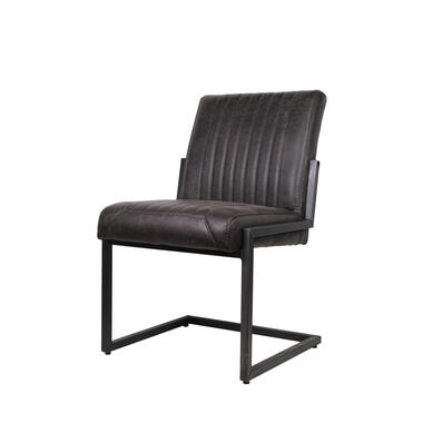 HSM Collection eetkamerstoel Texas - leder - koffie - Leen Bakker