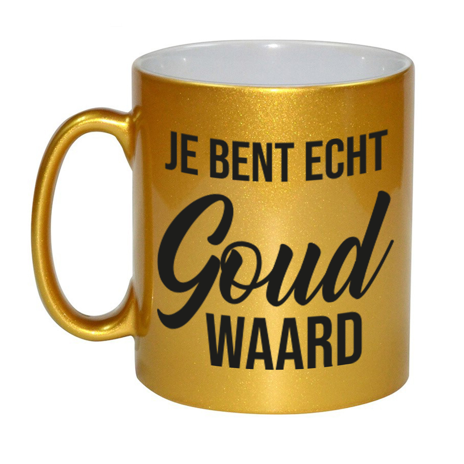 Je bent echt goud waard mok / beker goud 330 ml bedankt cadeau -