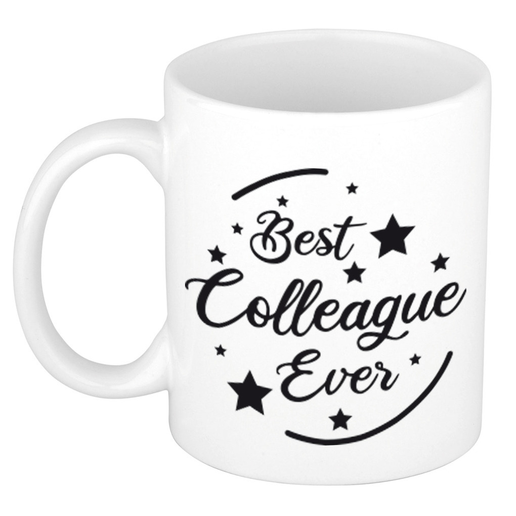 Best colleague ever mok / beker wit bedankt cadeau collega 300 ml -