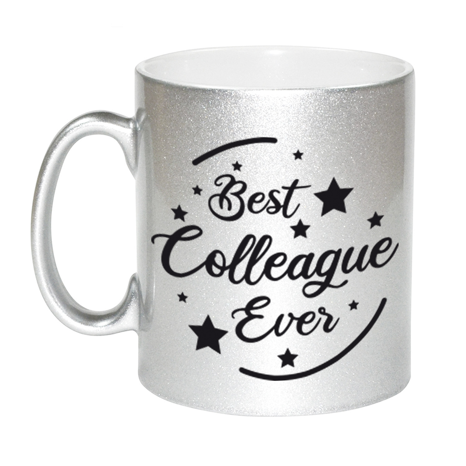 Best colleague ever mok / beker zilver bedankt cadeau collega 330 ml -