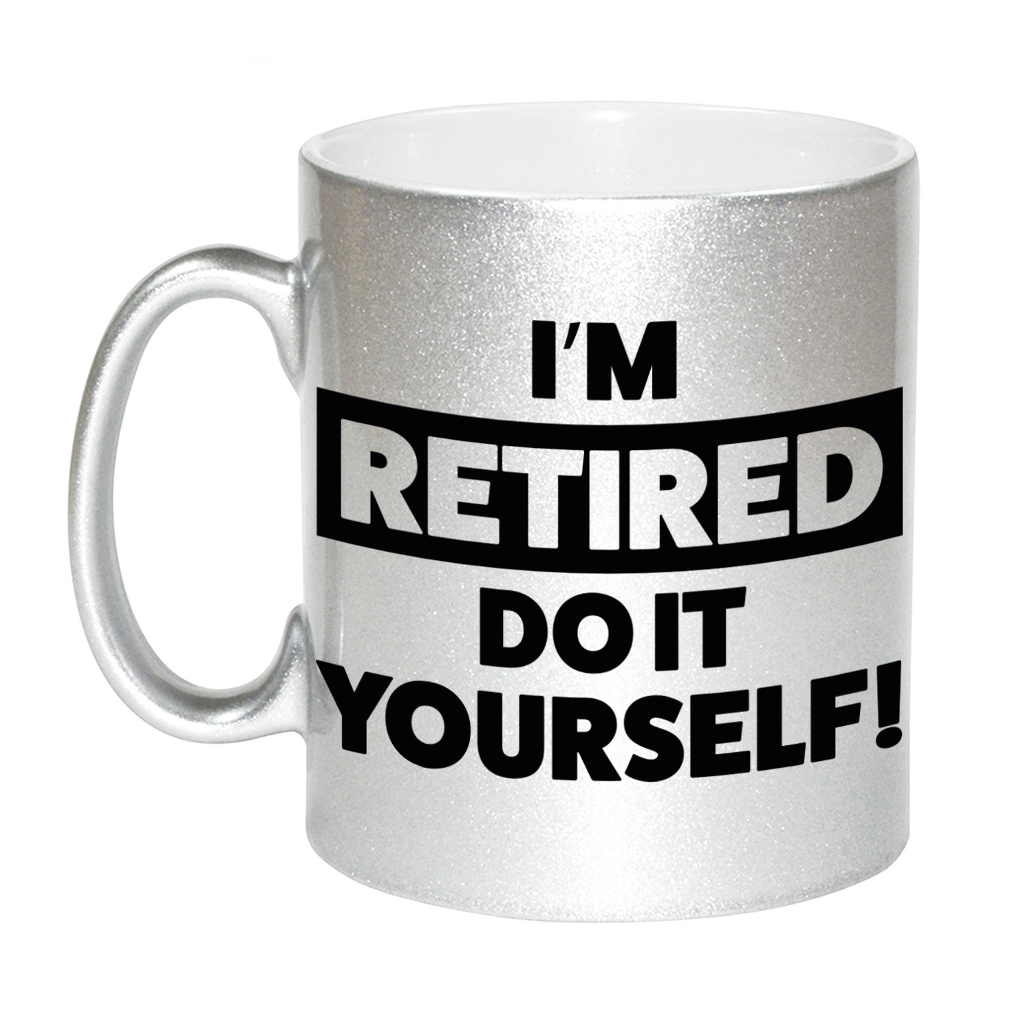 Pensioen kado mok / beker zilver Im retired do it yourself 330 ml -