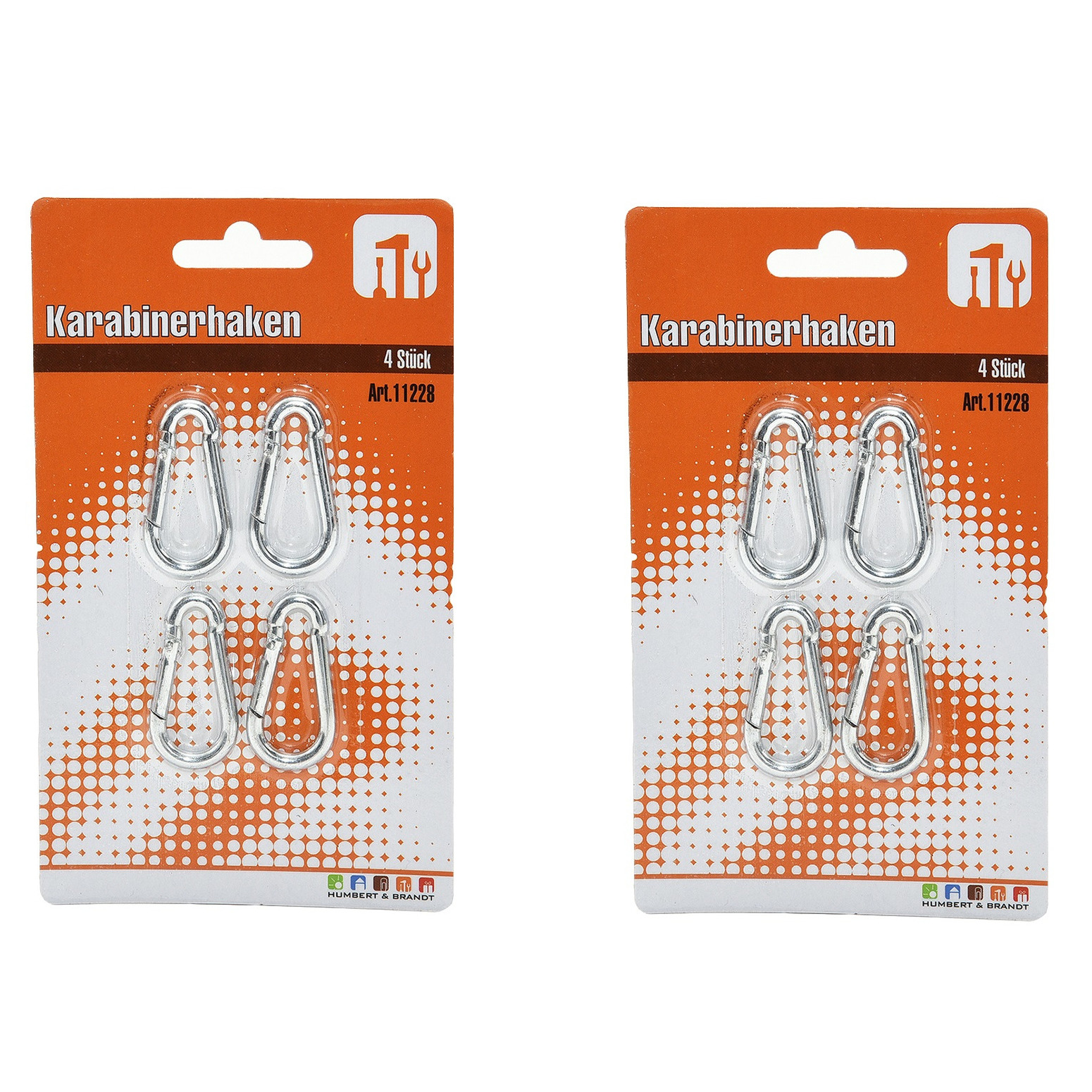 8x stuks karabijnhaak / karabijnhaken aluminium 4 cm -