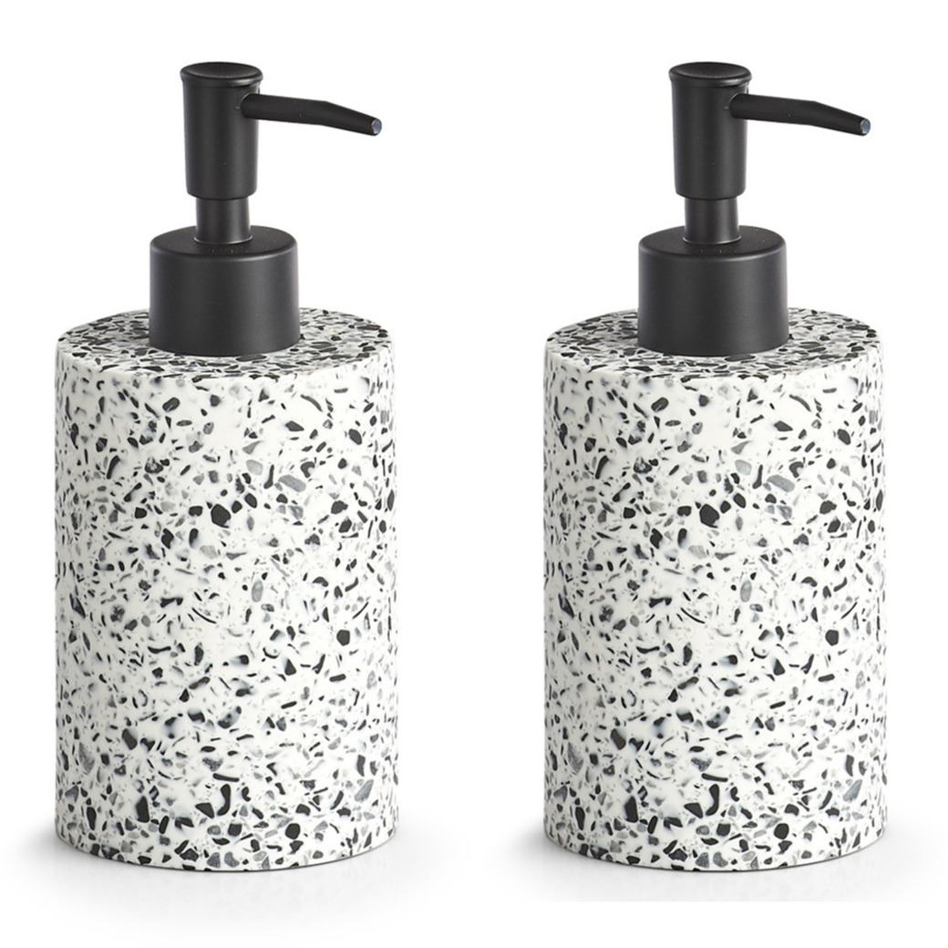 2x Zeeppompjes/zeepdispensers met mozaiek decoratie 17 cm -