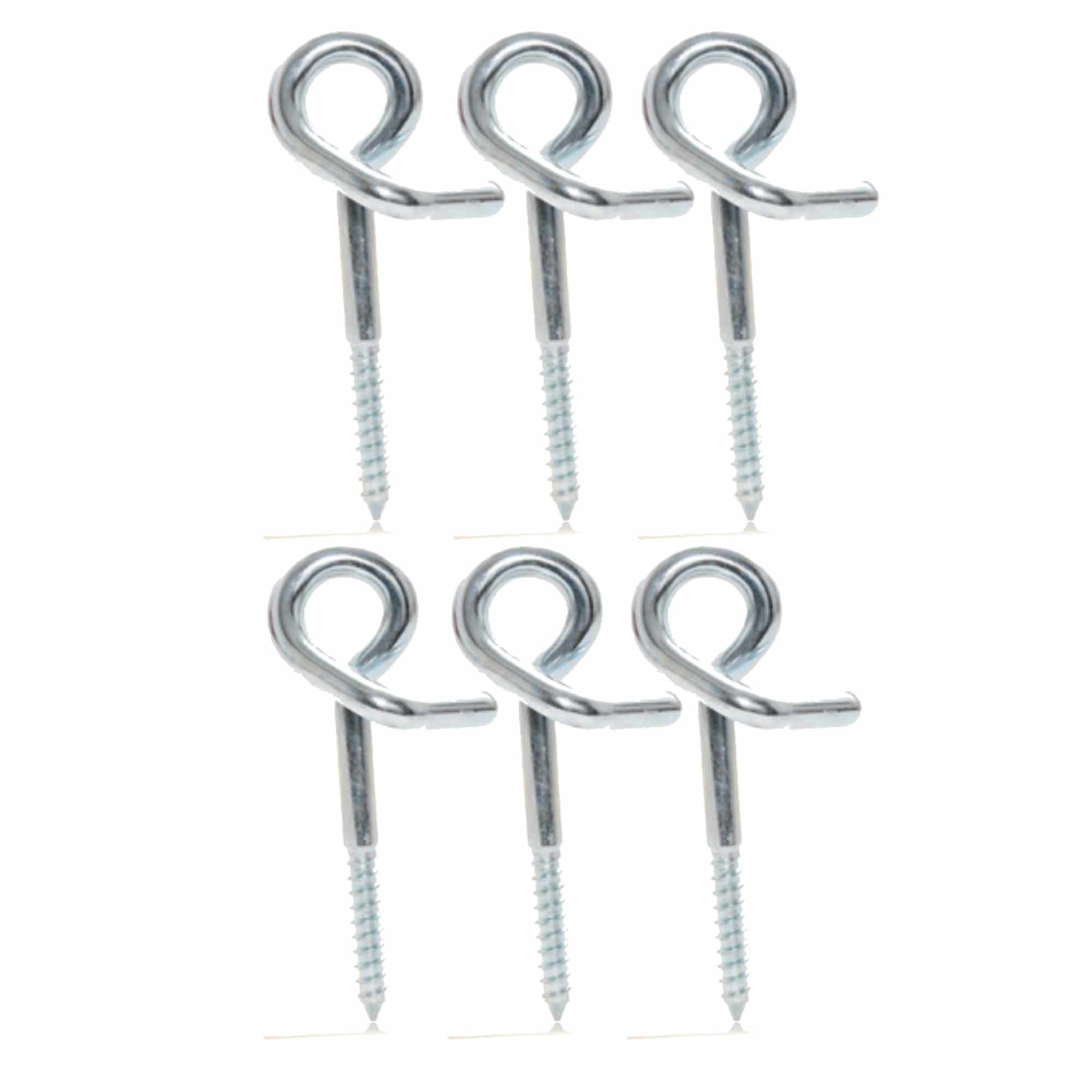 Schommelhaak -6x stuks - krulhaken - verzinkt staal - 160 mm -