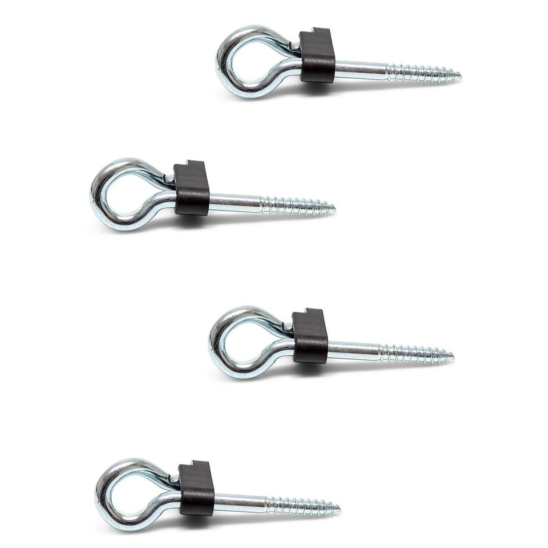 4x stuks veiligheidsschommelhaken staal verzinkt met houtdraad 15 x 1,1 cm -