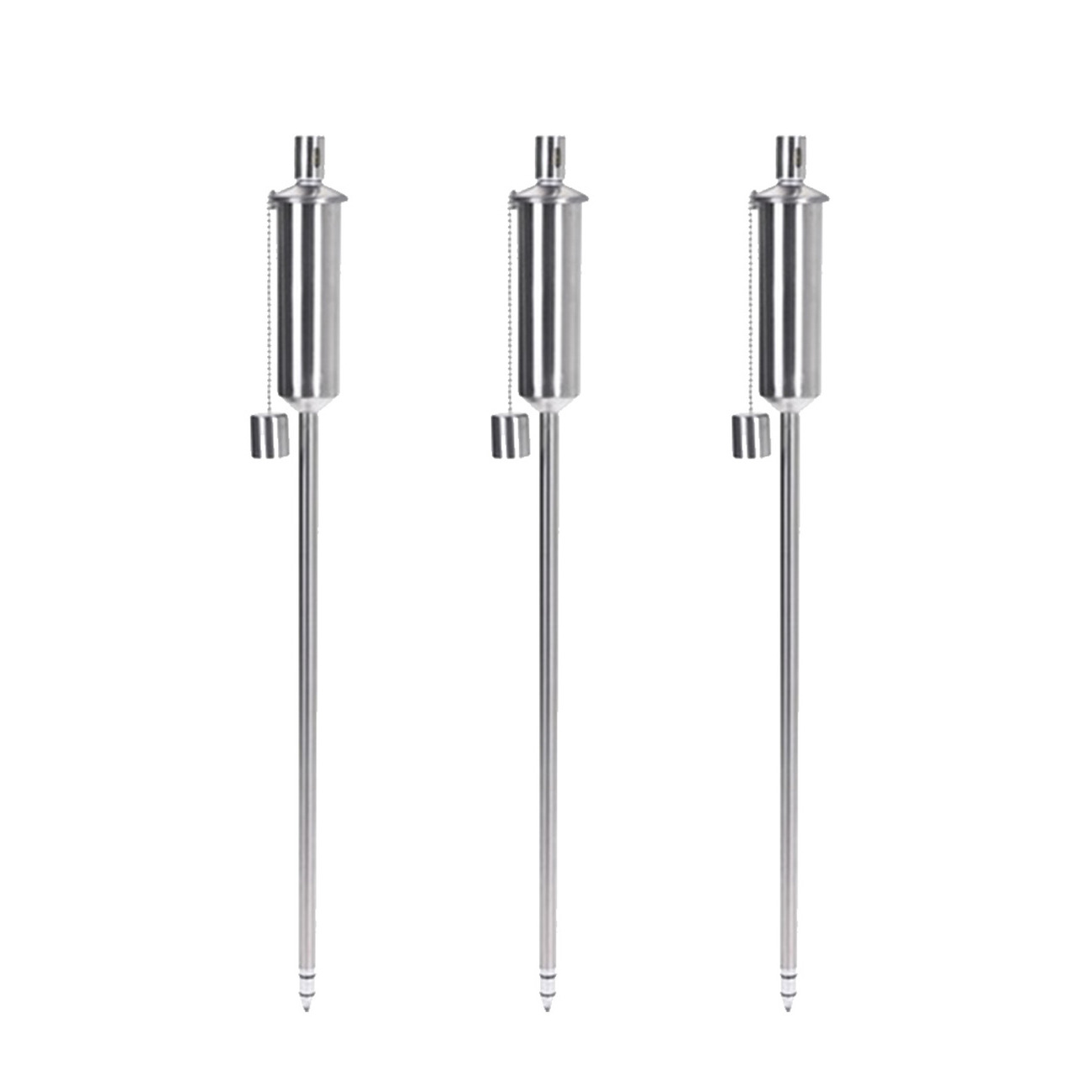 Set van 3x stuks tuinfakkels RVS 115 cm -