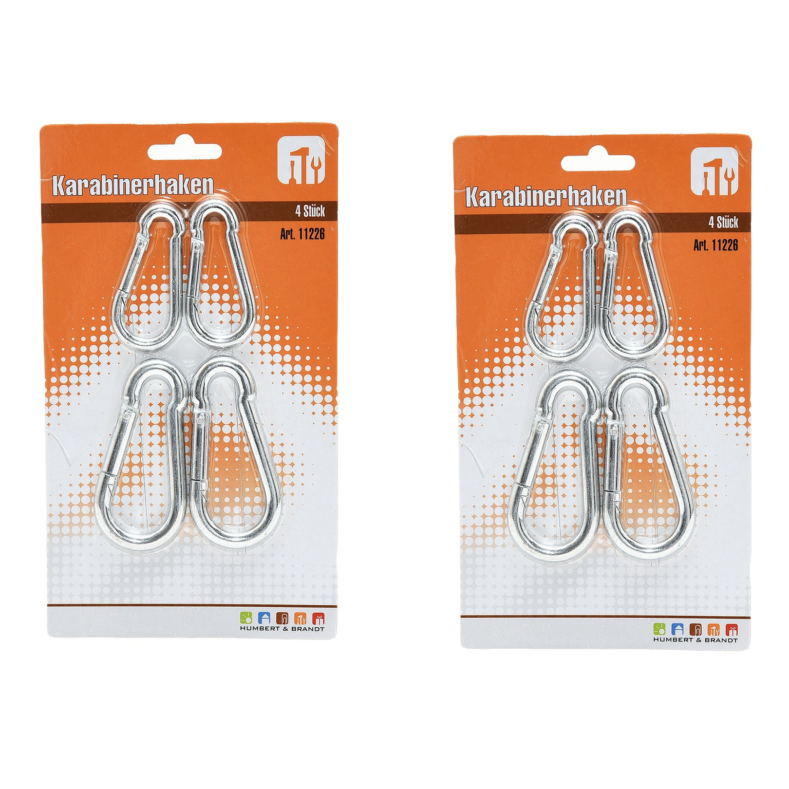Karabijnhaken - 12x stuks - 6 en 8 cm - karabijnhaak - snaphooks/ carabiners -