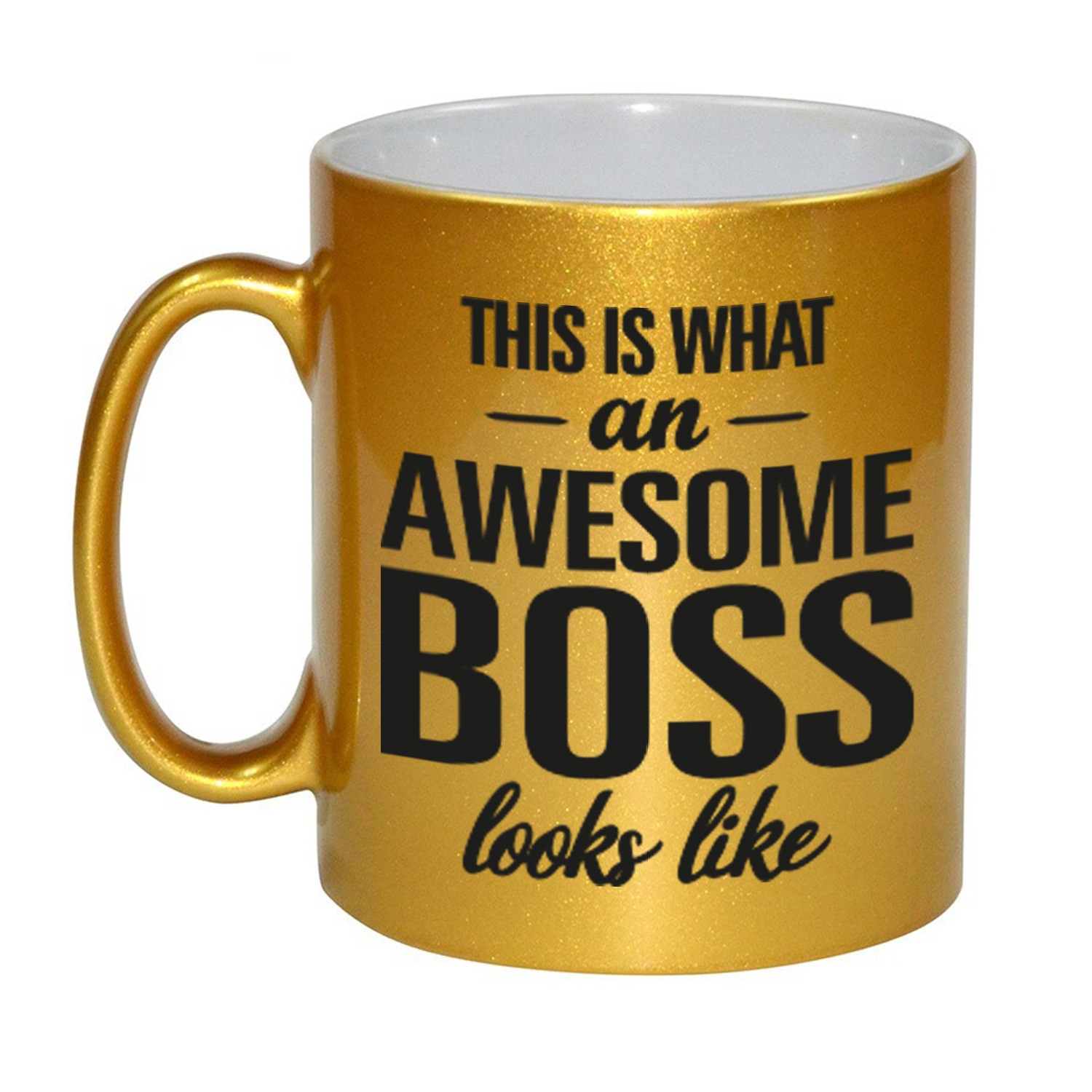 Awesome boss gouden cadeau mok / beker voor baas 330 ml -