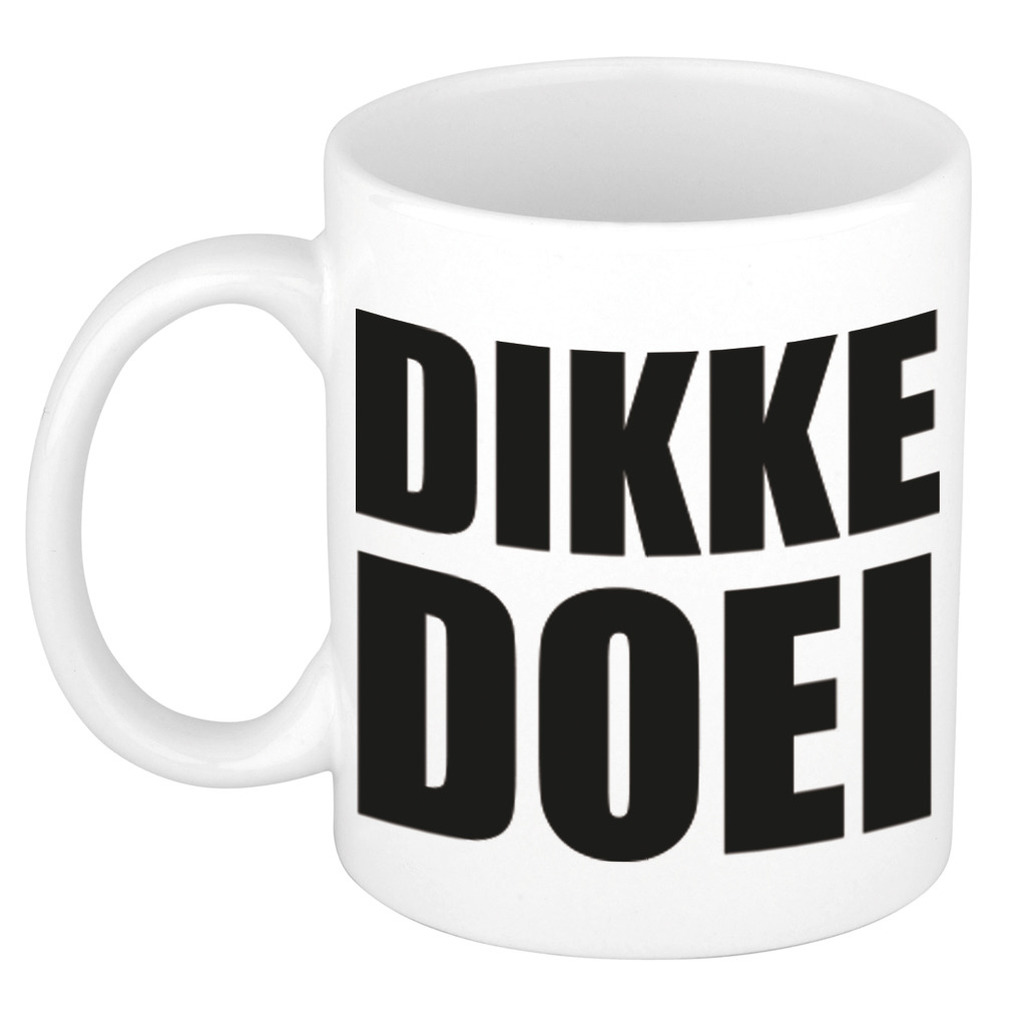 Dikke doei afscheids cadeau mok - wit - 300 ml keramiek -