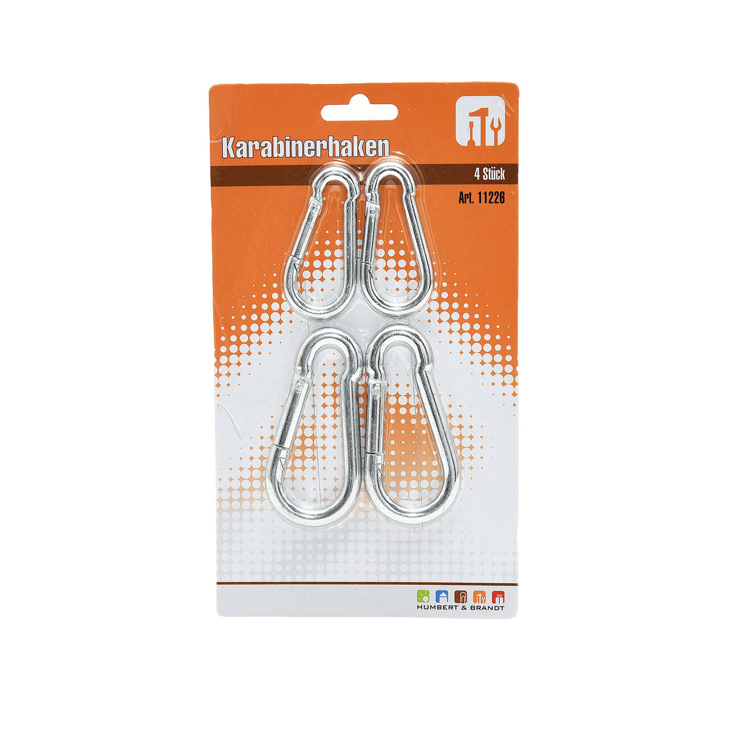 Karabijnhaken - 4x stuks - 6 en 8 cm - karabijnhaak - snaphooks/ carabiners -