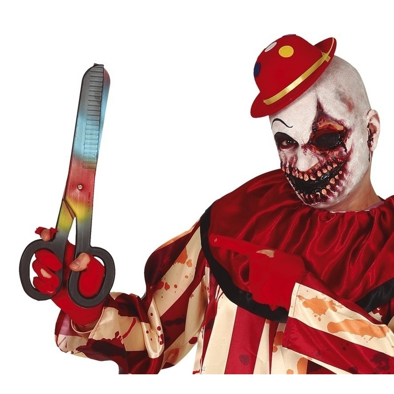 Horror verkleed schaar gekleurd 40 cm -