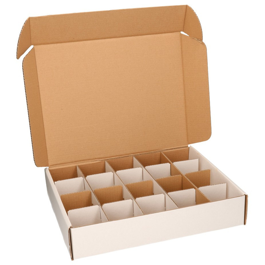 Bouwstenen sorteerdozen/opbergdozen met 20 vakjes van 8 cm -