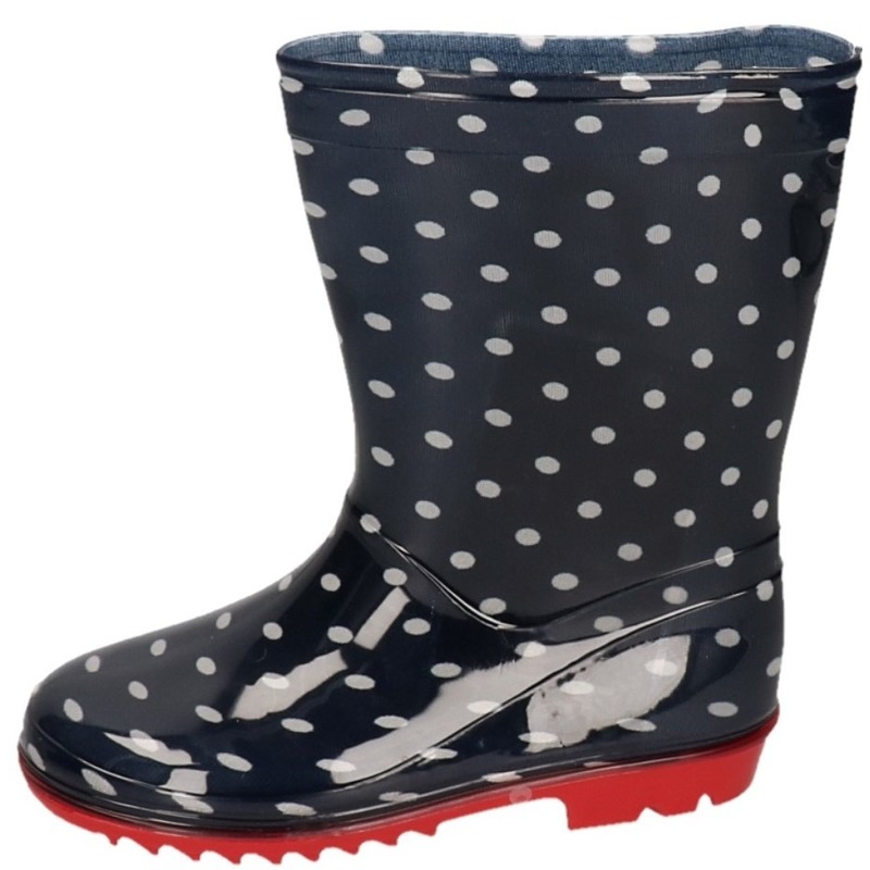 Blauwe kleuter/kinder regenlaarzen witte stippen print 30 -