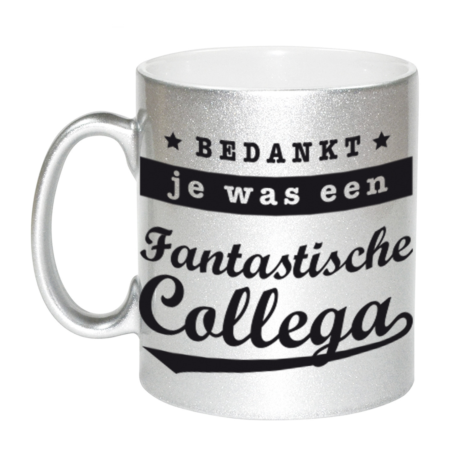 Bedankt je was een fantastische collega mok / beker zilver bedankt cadeau collega 330 ml -