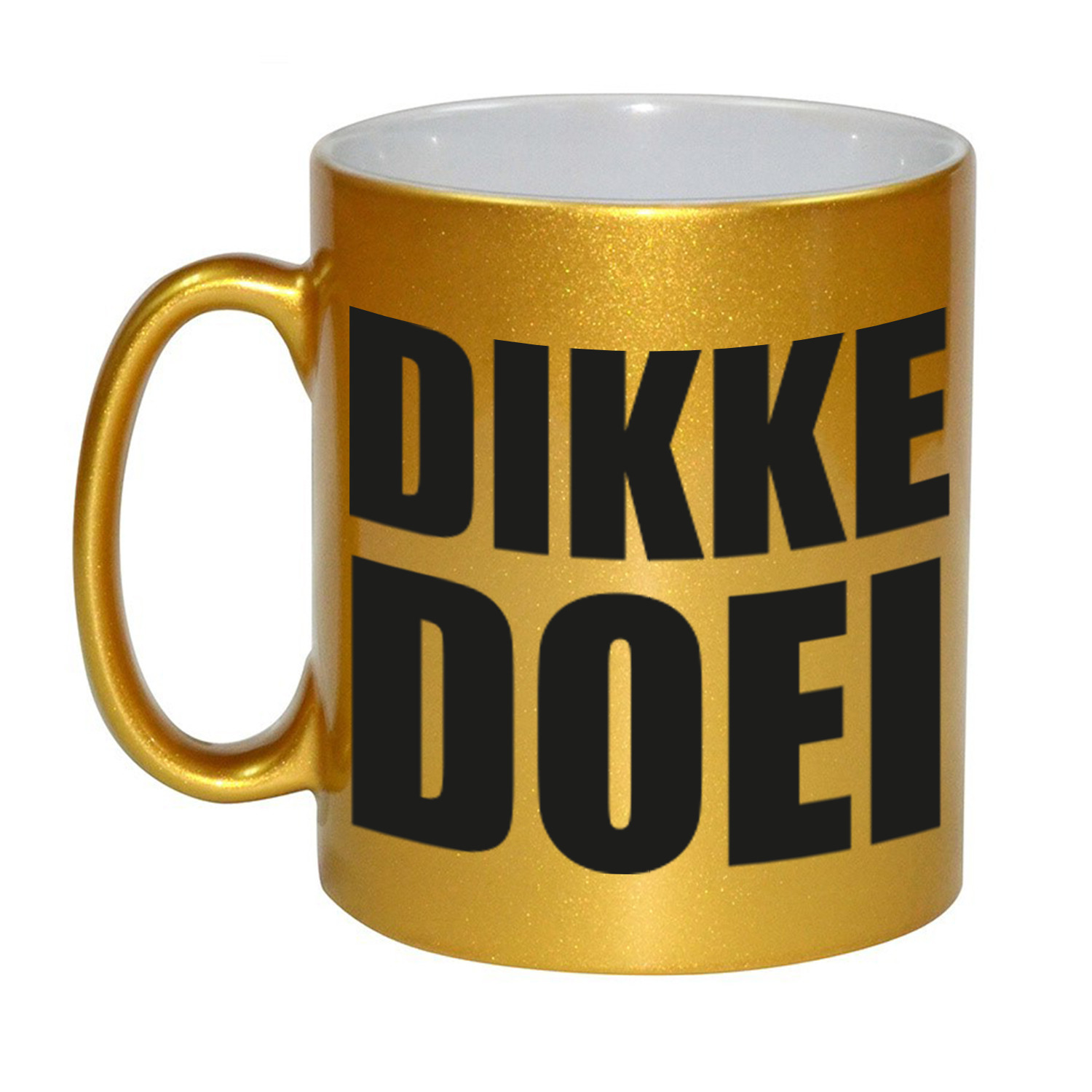 Dikke doei afscheids cadeau mok - goud - 300 ml keramiek -