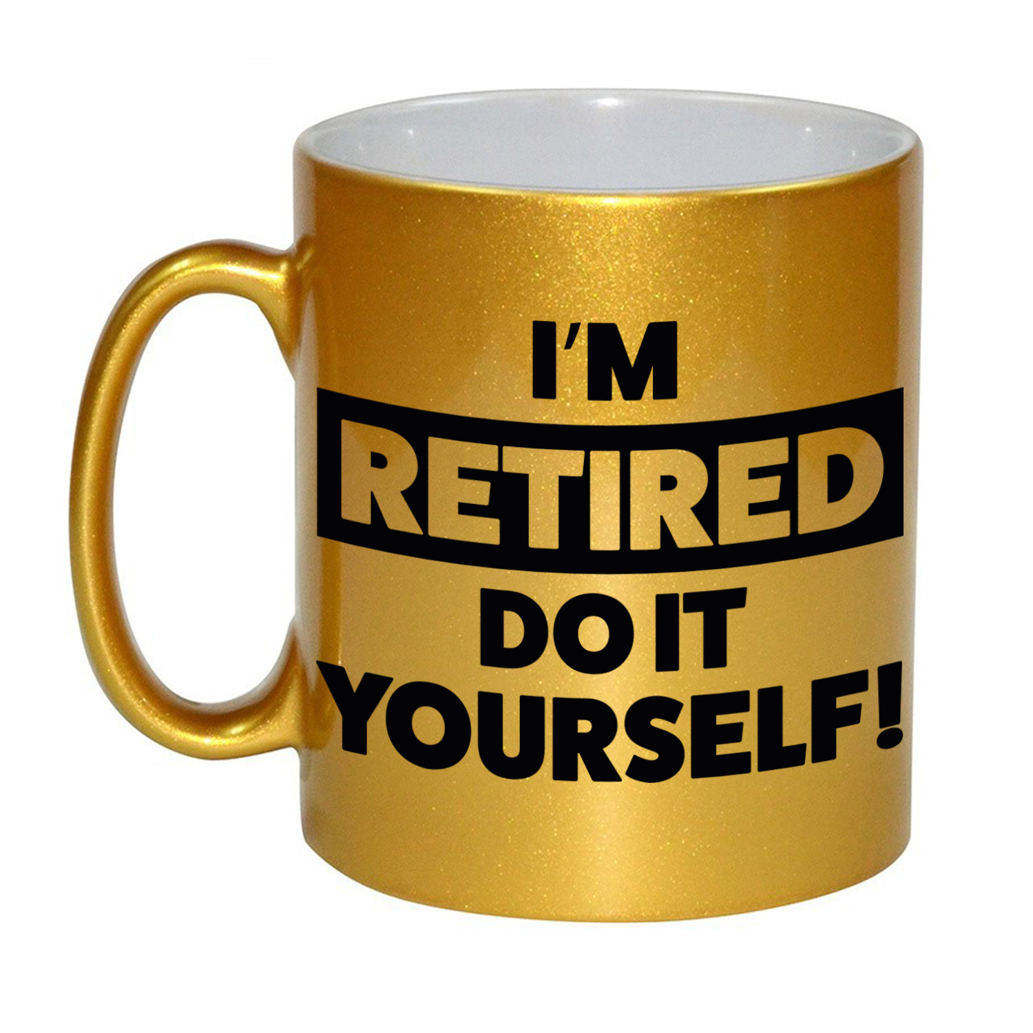Pensioen kado mok / beker goud Im retired do it yourself 330 ml -