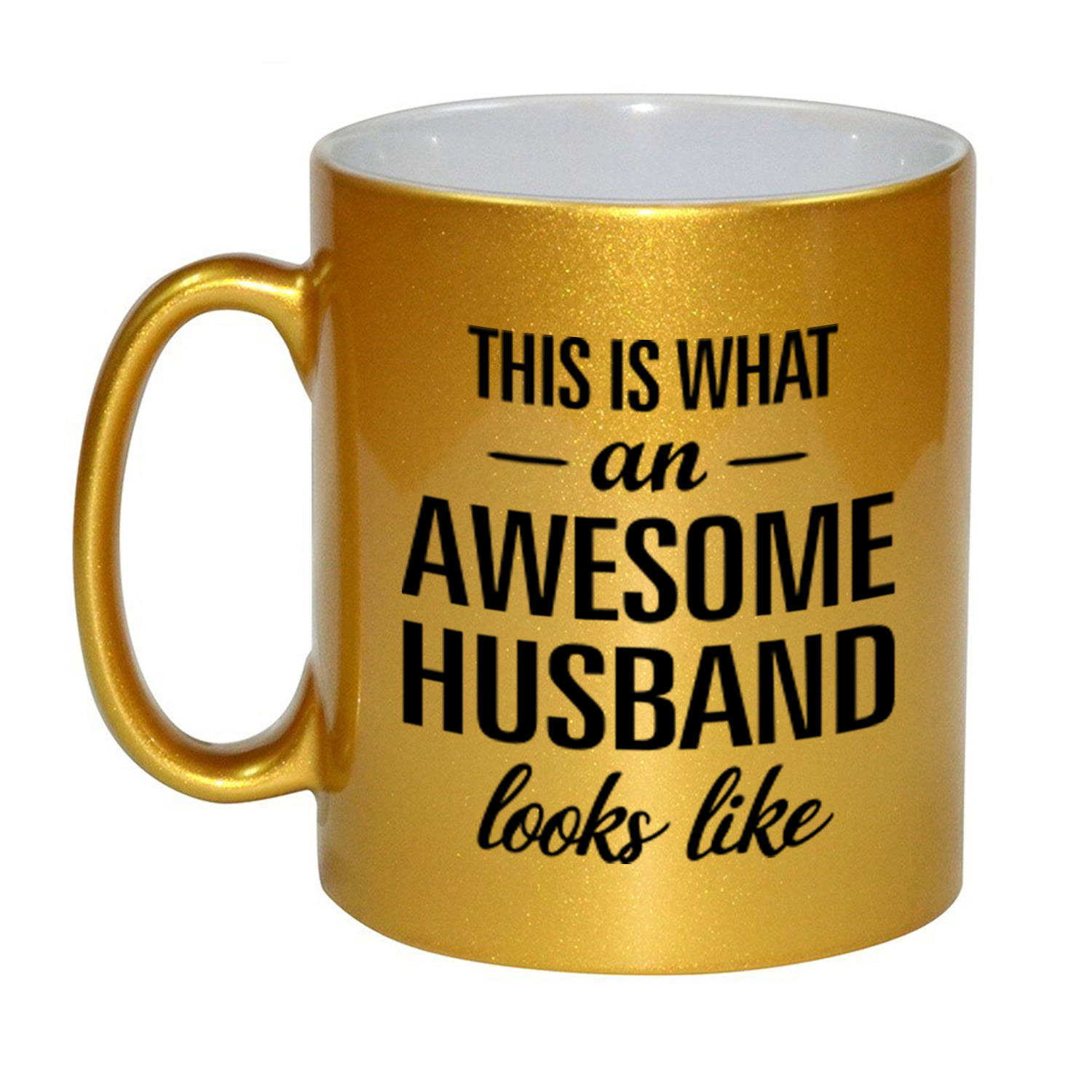 Awesome husband / echtgenoot gouden cadeau mok / beker 330 ml -