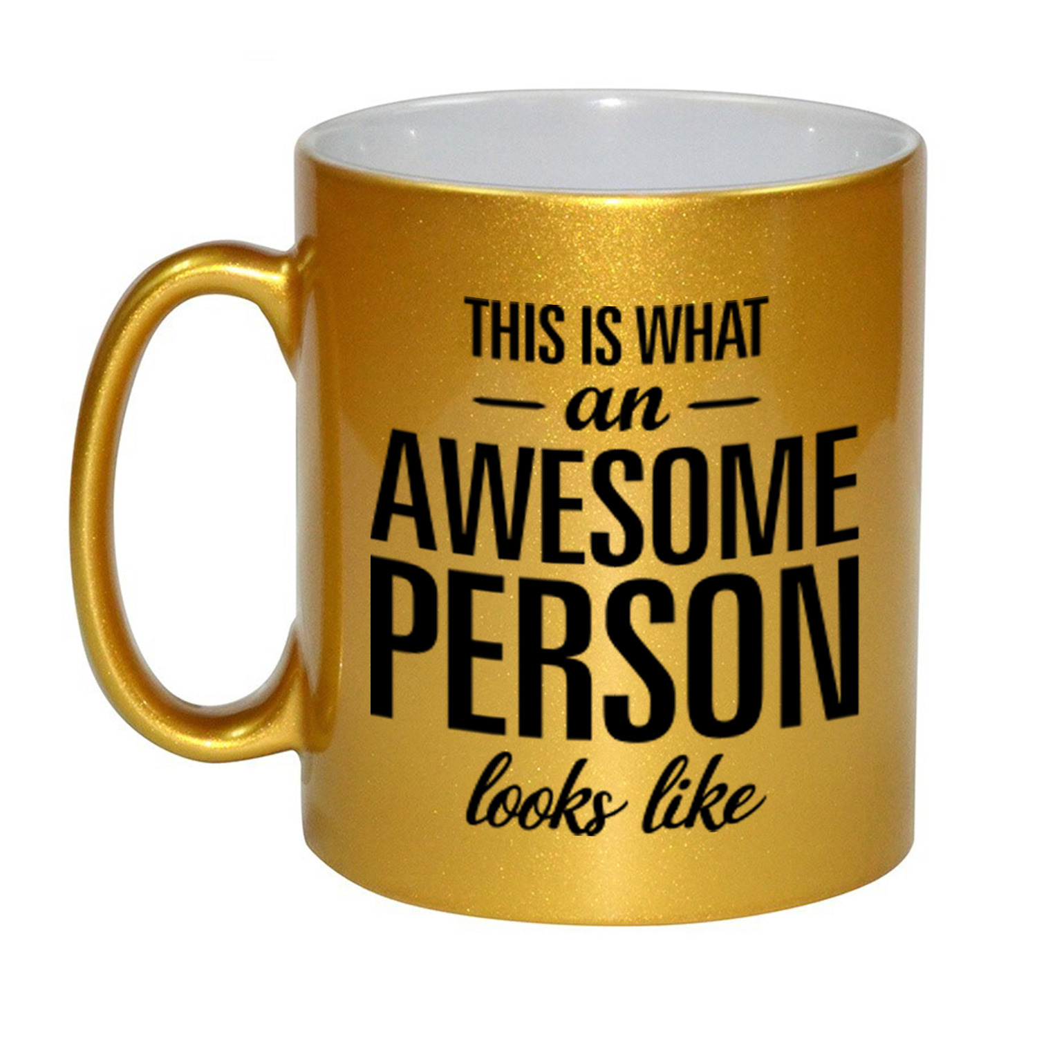 Awesome person / persoon gouden cadeau mok / beker 330 ml -