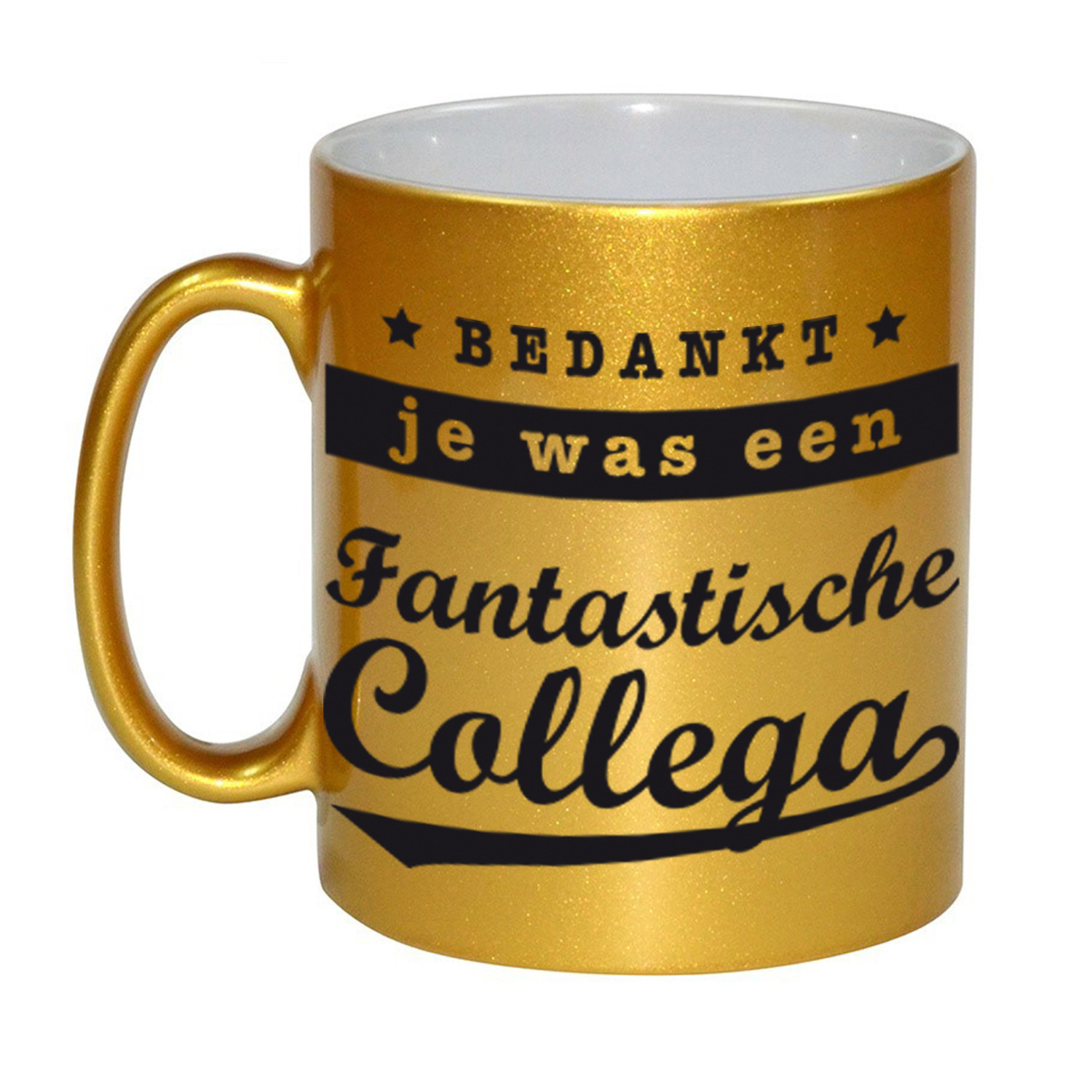 Bedankt je was een fantastische collega mok / beker goud bedankt cadeau collega 330 ml -