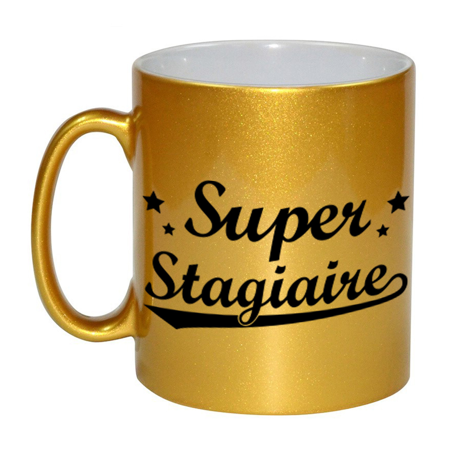 Super stagiaire gouden cadeau mok / beker met sterren 330 ml -