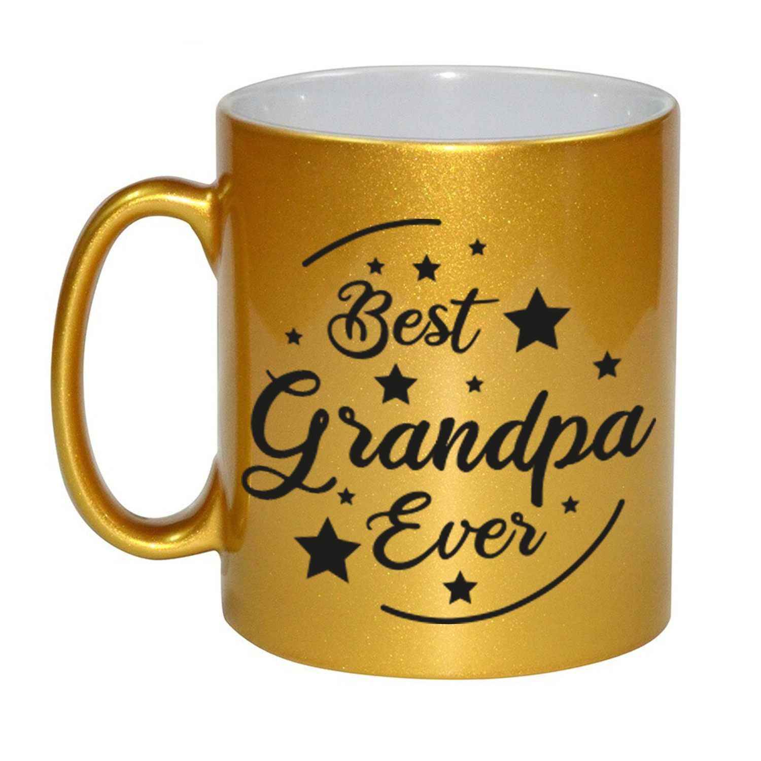 Gouden Best Grandpa Ever cadeau koffiemok / theebeker 330 ml -