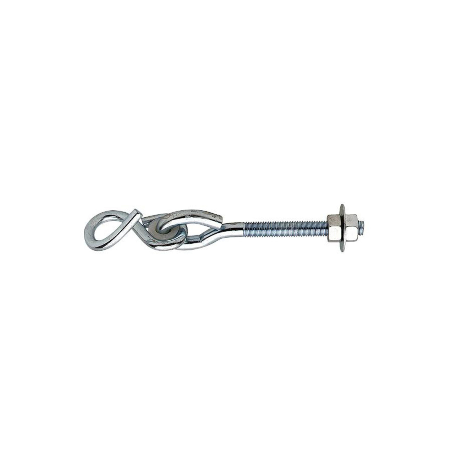 1x stuks bevestigingshaken / schommelhaken verzinkt met S-haak en kunststof bus 18 x 1,1 cm -