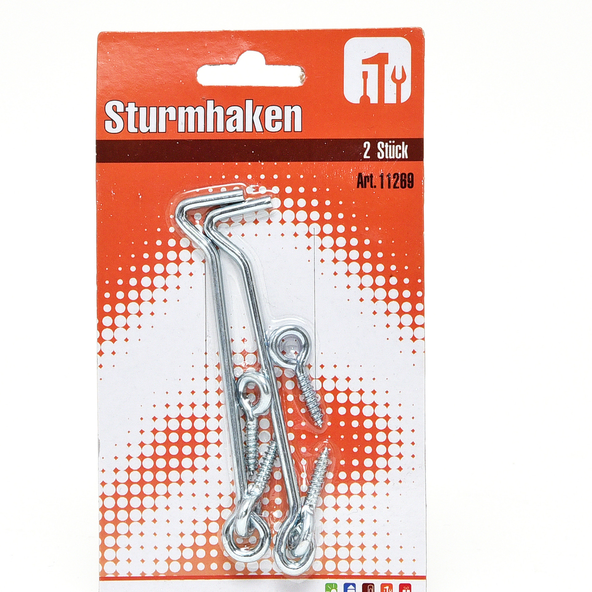 2x stuks stormhaken / windhaken 9,5 cm -