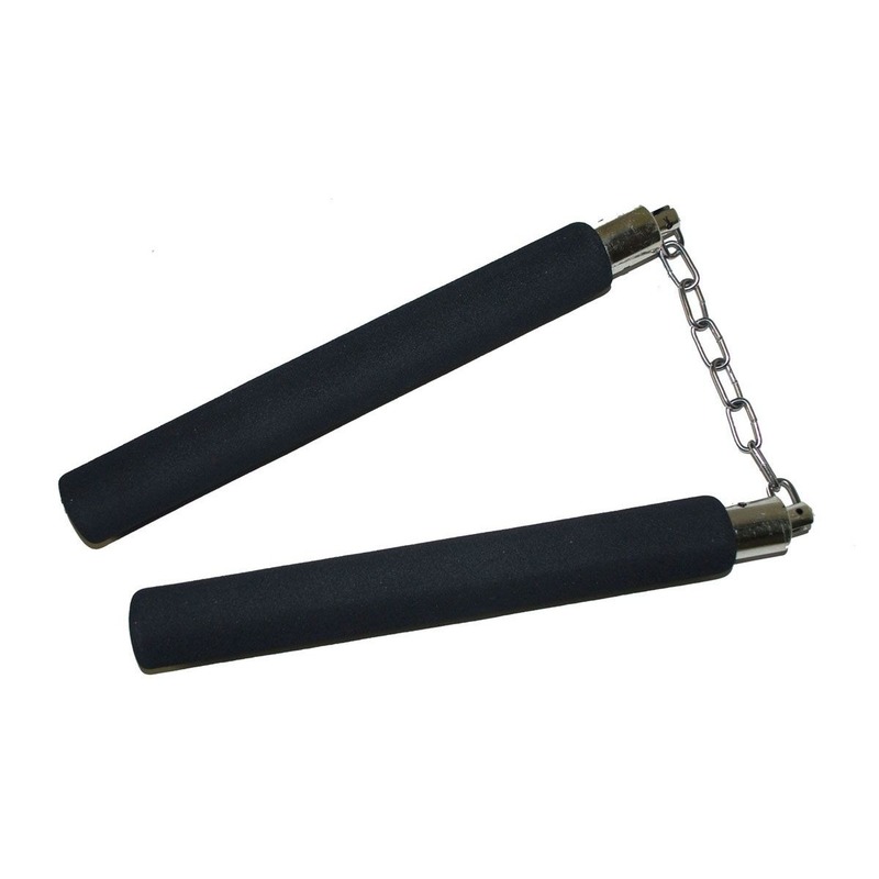 Carnaval Ninja nunchaku vechtstokken verkleed accessoires - 25 cm - Voor bij een ninja pak/kostuum -