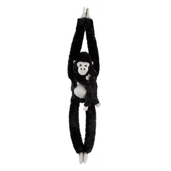 Pluche hangende zwarte gorilla aap/apen knuffel 84 cm speelgoed -