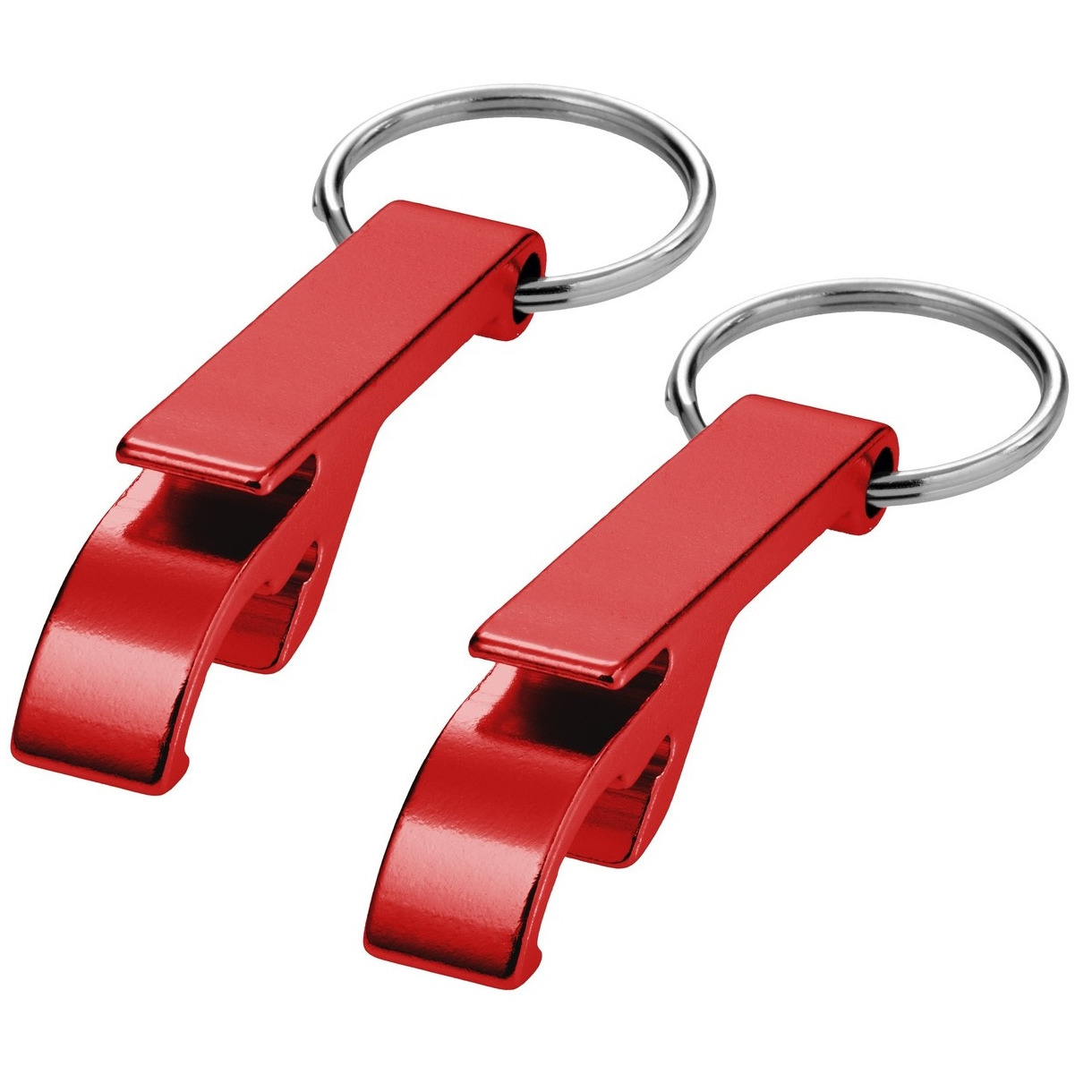 Set van 12x stuks flesopeners sleutelhangers rood 6 cm -