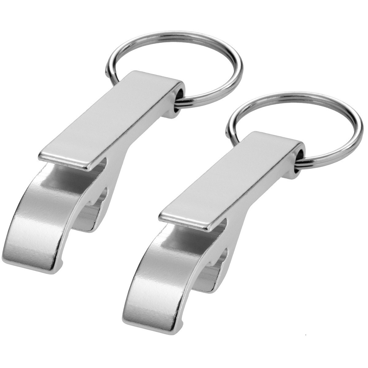 Set van 15x stuks flessen openers met sleutelhanger zilver 5.5 cm -