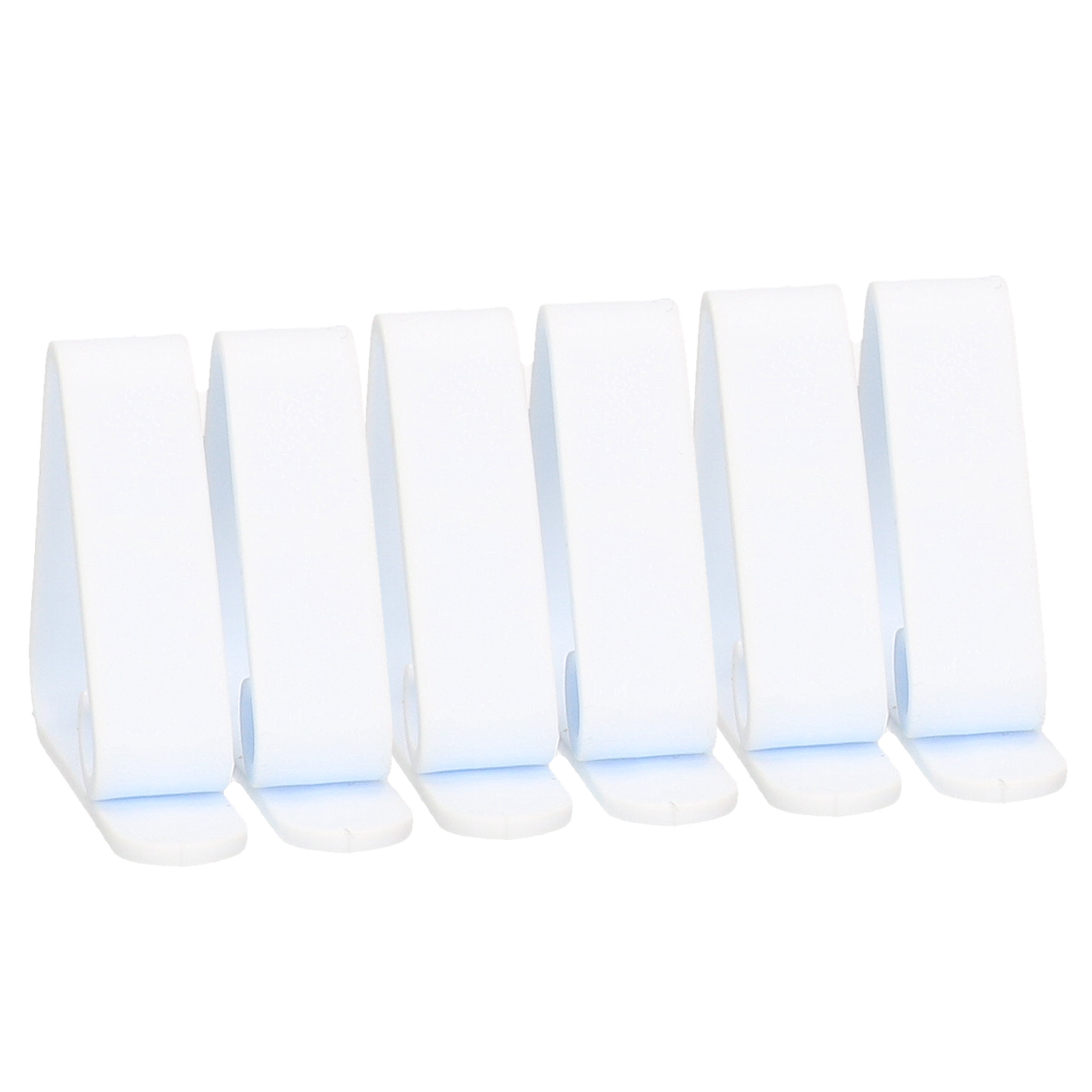 Tafelkleed klemmen kunststof - 12x - wit - 5 x 4 cm - Tafelkleedklemmen - Tafelzeilklemmen -