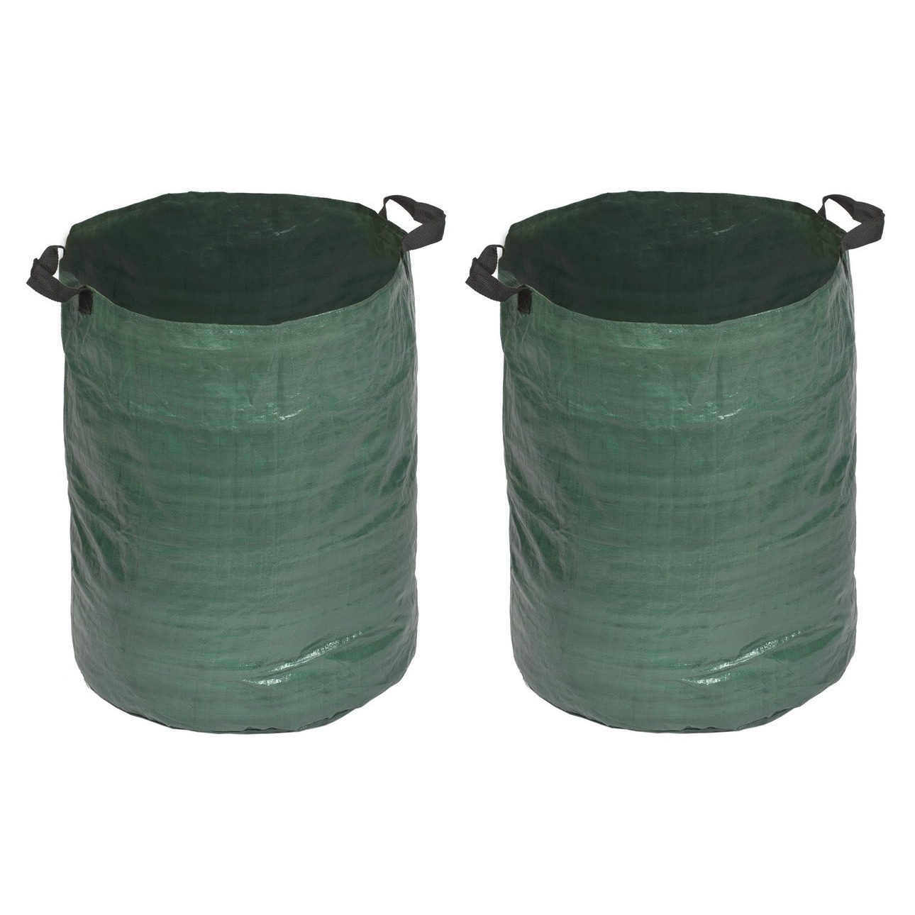 2x stuks groene tuinafvalzakken opvouwbaar 120 liter -