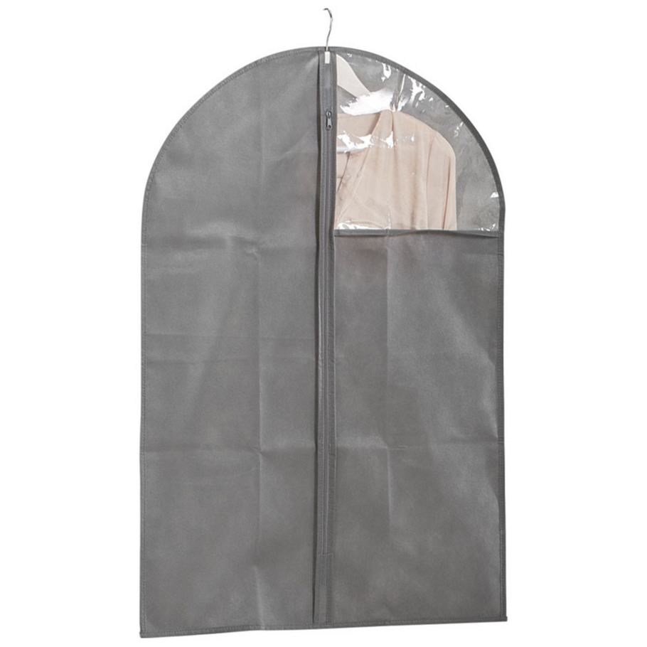 1x Grijze kledinghoezen 60 x 90 cm met kijkvenster -