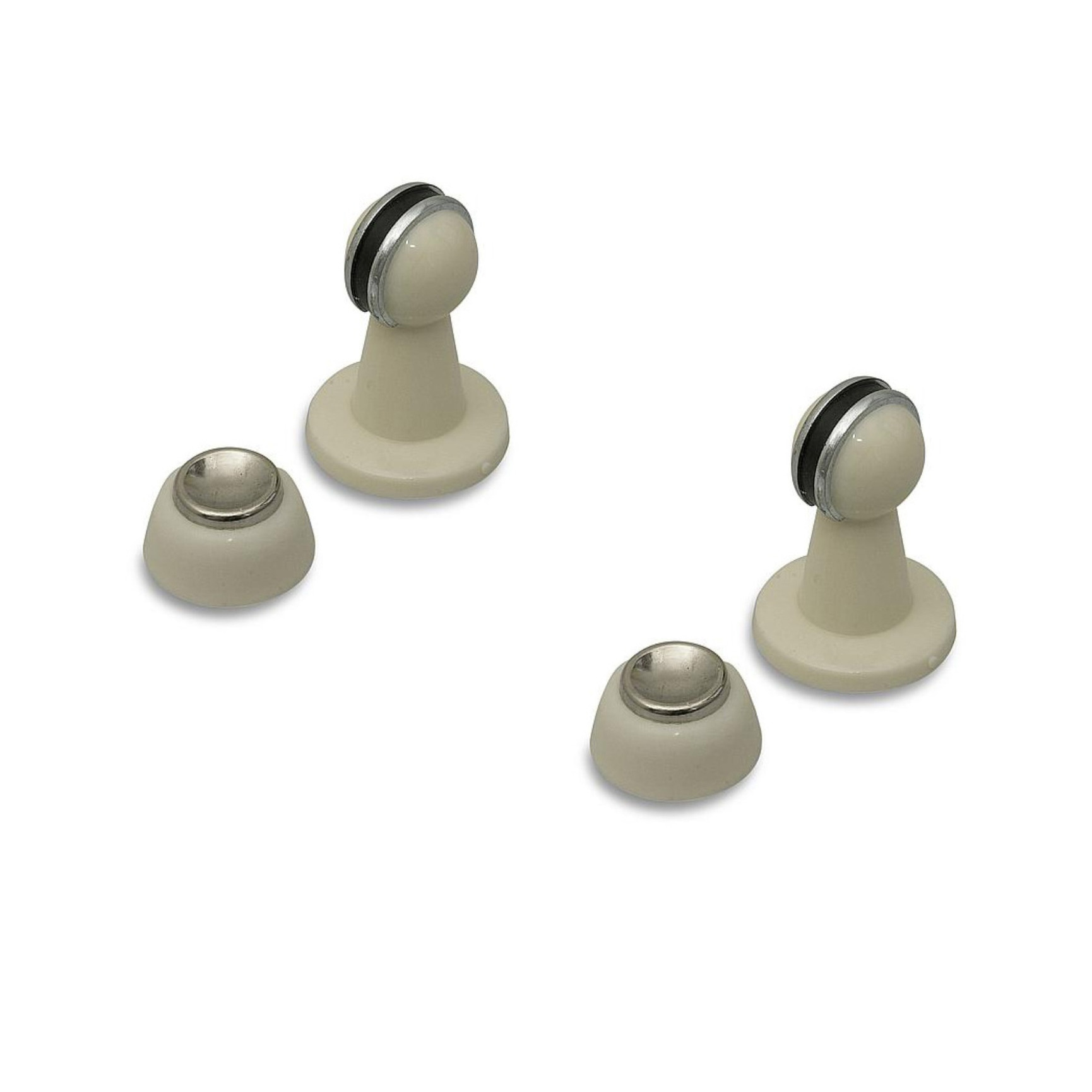 3x stuks deurvastzetter / deurvergrendeling witmagnetisch 80 mm -