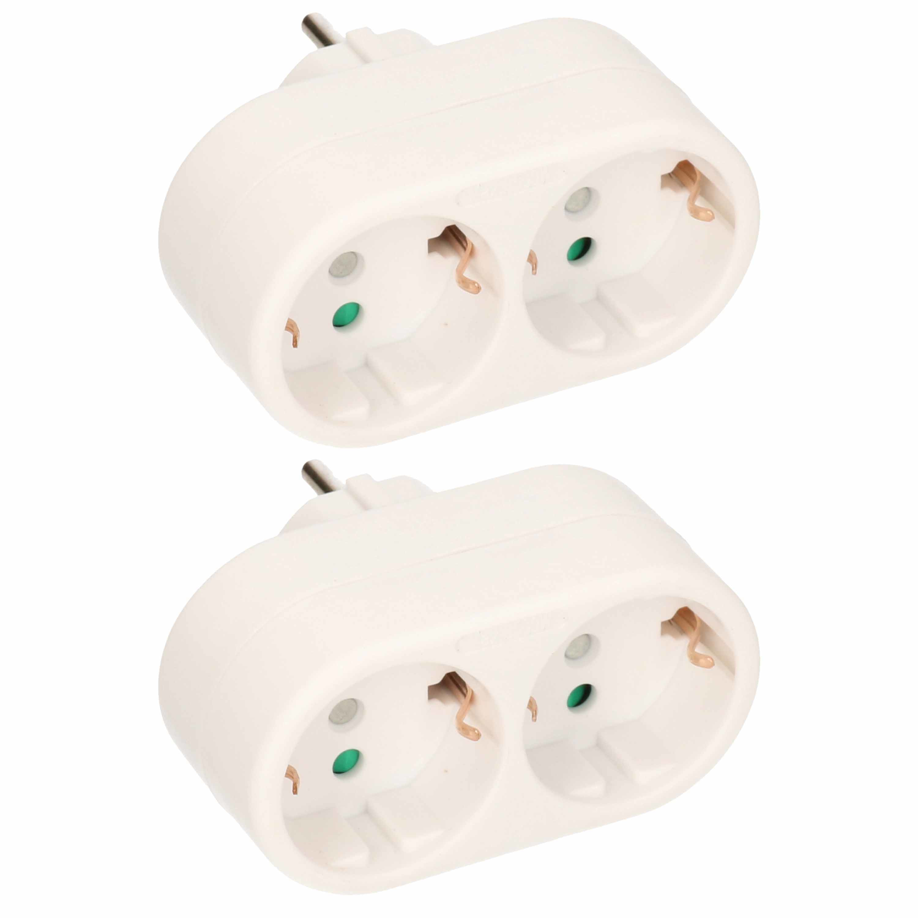 Benson Verdeel stekker - 2x stuks - duo stekker - stopcontact splitter - wit -