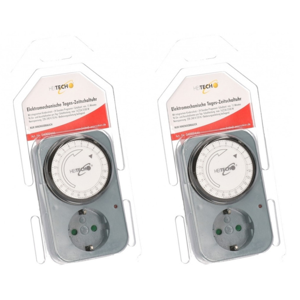 Set van 2x stuks tijdschakelaars/tijdklokken electra voor binnen gebruik -
