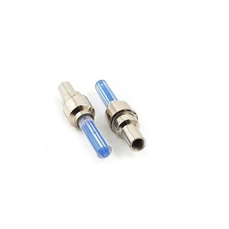 Set fietsverlichting blauw voor wiel ventiel incl. batterijen -