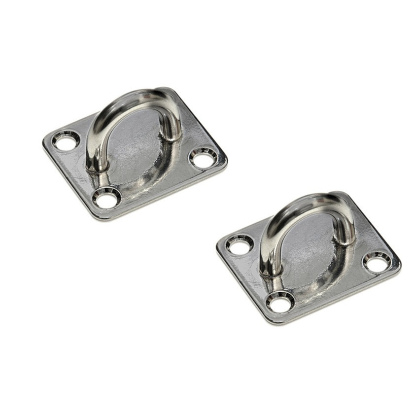 6x stuks muurplaten / mastogen RVS 3,5 x 4,0 cm -