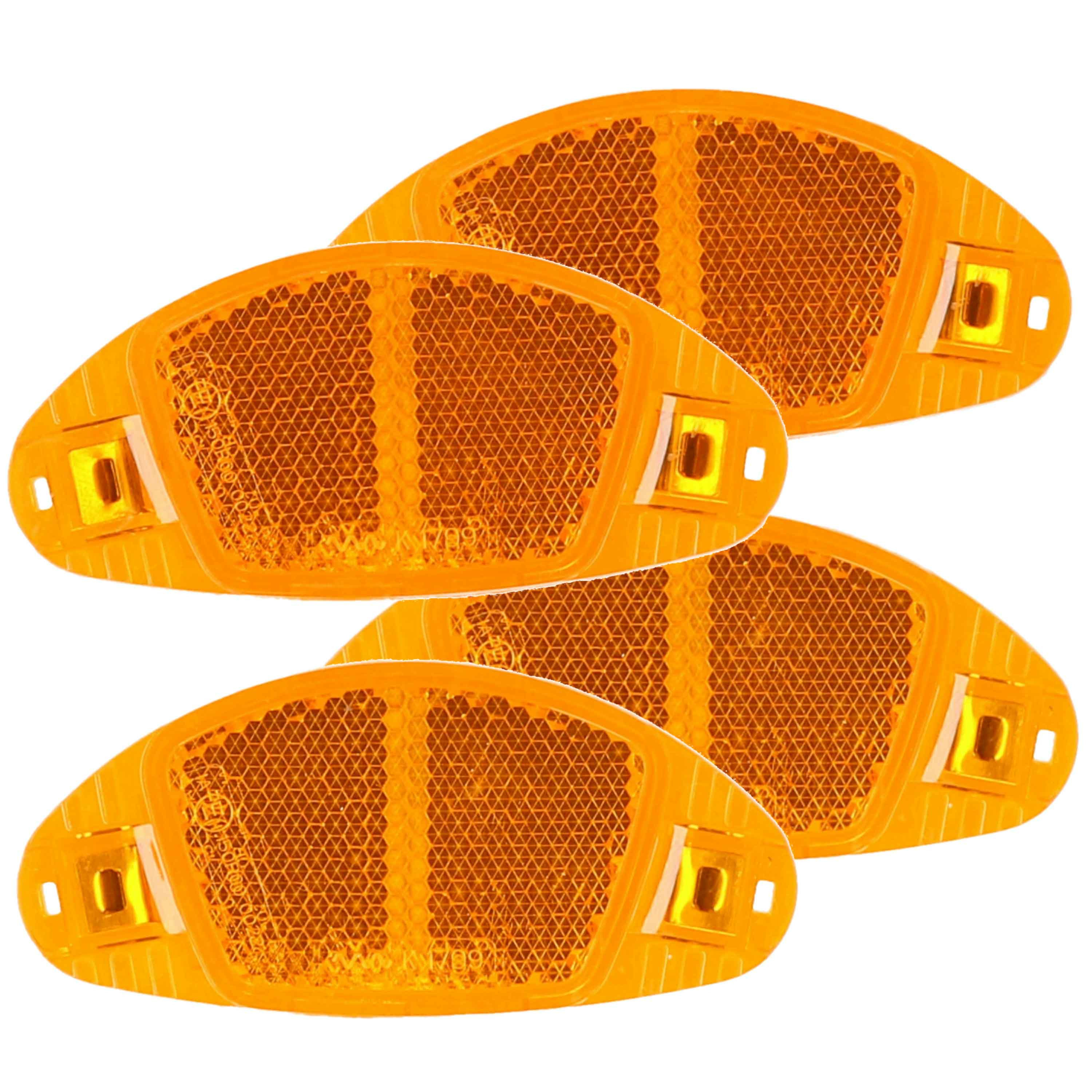 Spaakreflectoren/fietsreflectoren - oranje - 4x stuks - Fiets accessoires - veiligheid -