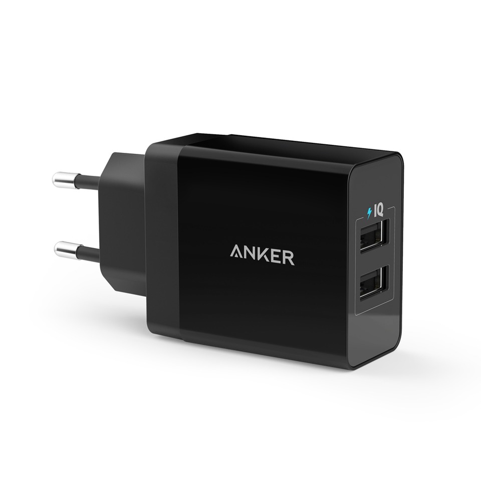 Anker 24W 2-PORT USB CHARGER Oplader Zwart