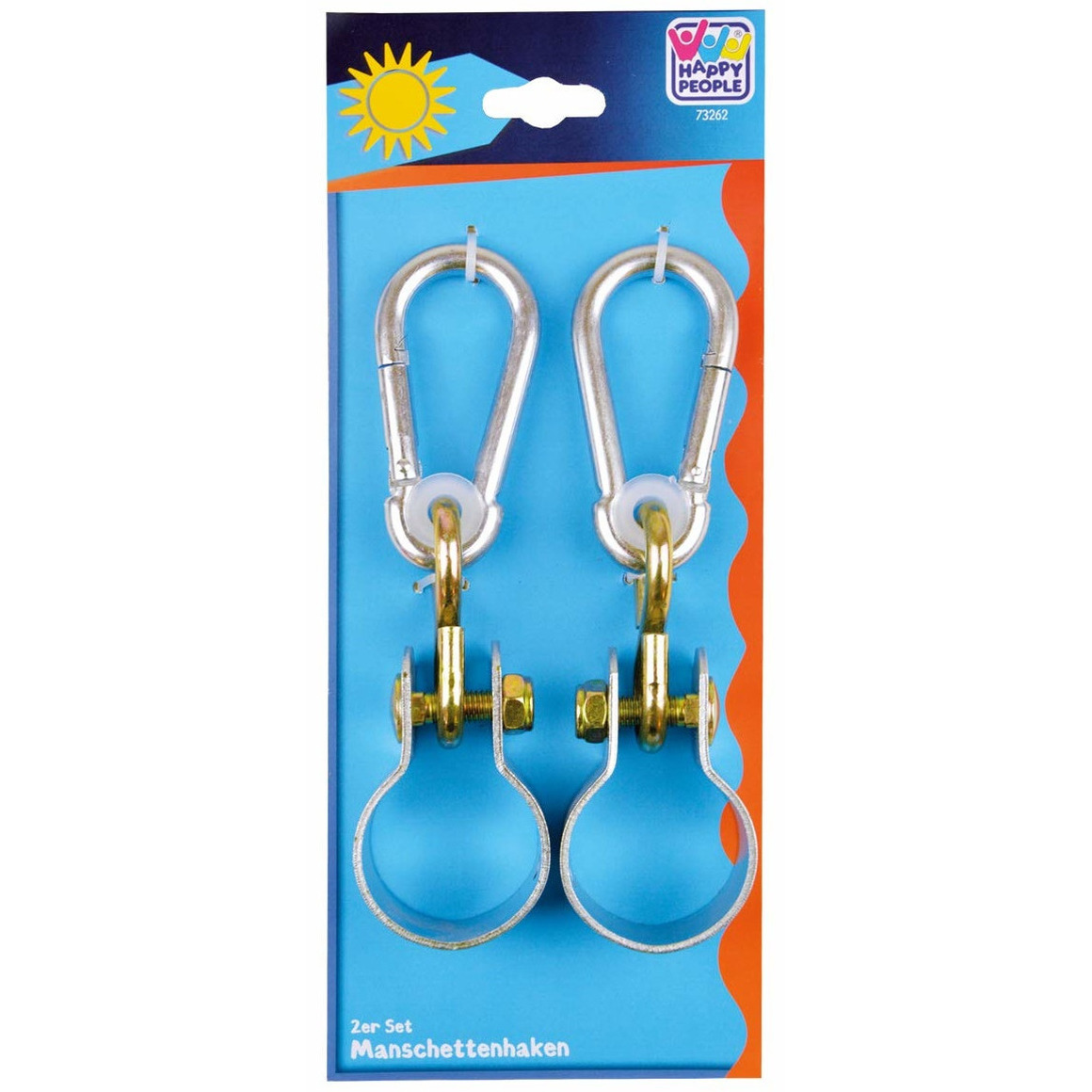 2x Schommelhaken met bevestigingsring en karabijnhaak 5 cm -