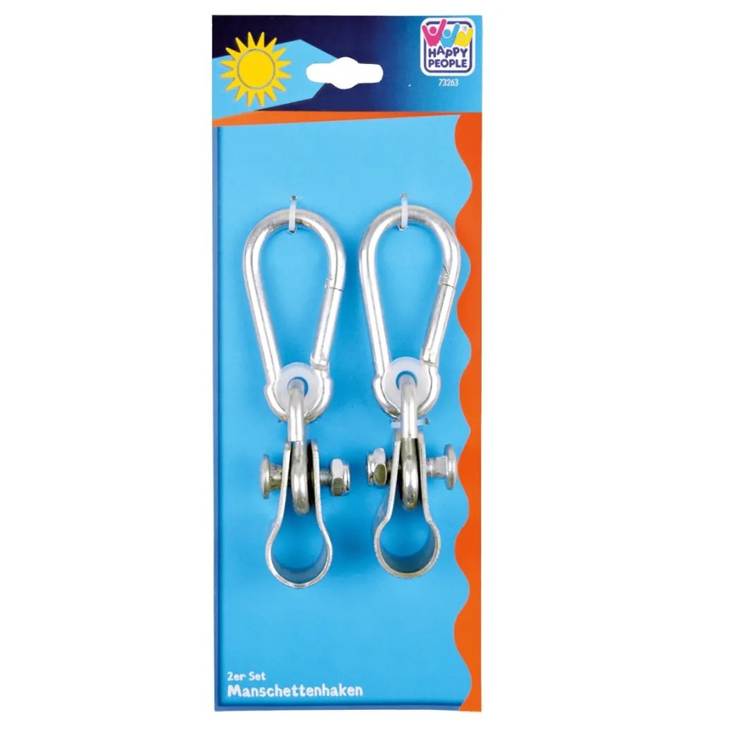 2x Schommelhaken met bevestigingsring en karabijnhaak 2,5 cm -