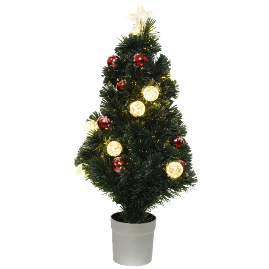 Fiber optic kerstboom/kunst kerstboom met verlichting 90 cm -