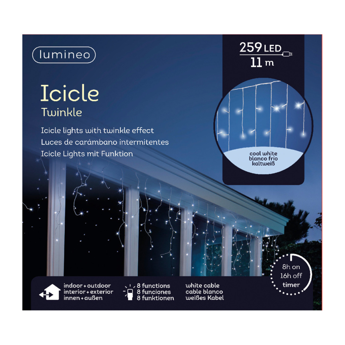 IJspegel verlichting - 259 led lampjes - koel wit - 1100 cm - kerstverlichting - ijspegels -