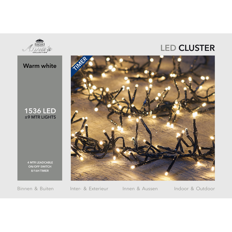 Anna's Collection Kerstverlichting - 1536 leds - warm wit - 9 meter -